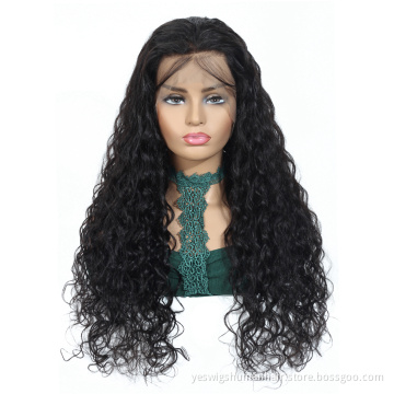 Natural Wavy Hair Wig Frontal Lace Pre Plucked Brazilian Mink Human Hair Lace Front Water Wave Wigs Large Stock Dropshipping